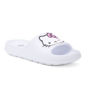Hello Kitty 2/3 Child White Side Wink Rubber Slides